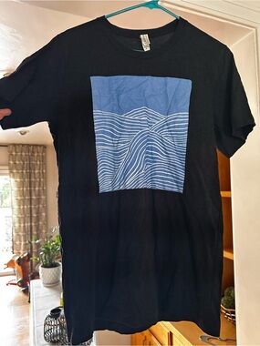 Bella Canvas Black Tee with Blue Wave Graphic